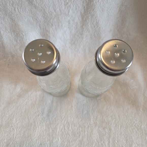 Vintage Clear Coca-Cola Bottle Salt & Pepper Shakers Metal Caps Collectible 6" - Picture 2 of 11